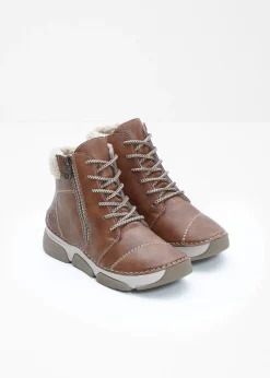 Rieker Boots à lacets|Femme Chaussures D'Hiver Fourrées|Marques
