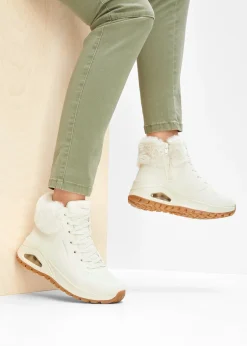 Femme Skechers Chaussures D'Hiver Fourrées|Marques|Boots à lacets avec mousse à mémoire de forme