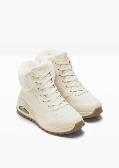 Femme Skechers Chaussures D'Hiver Fourrées|Marques|Boots à lacets avec mousse à mémoire de forme