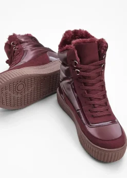 bonprix Boots fourrées à lacets|Femme Chaussures D'Hiver Fourrées|Chaussures Confort