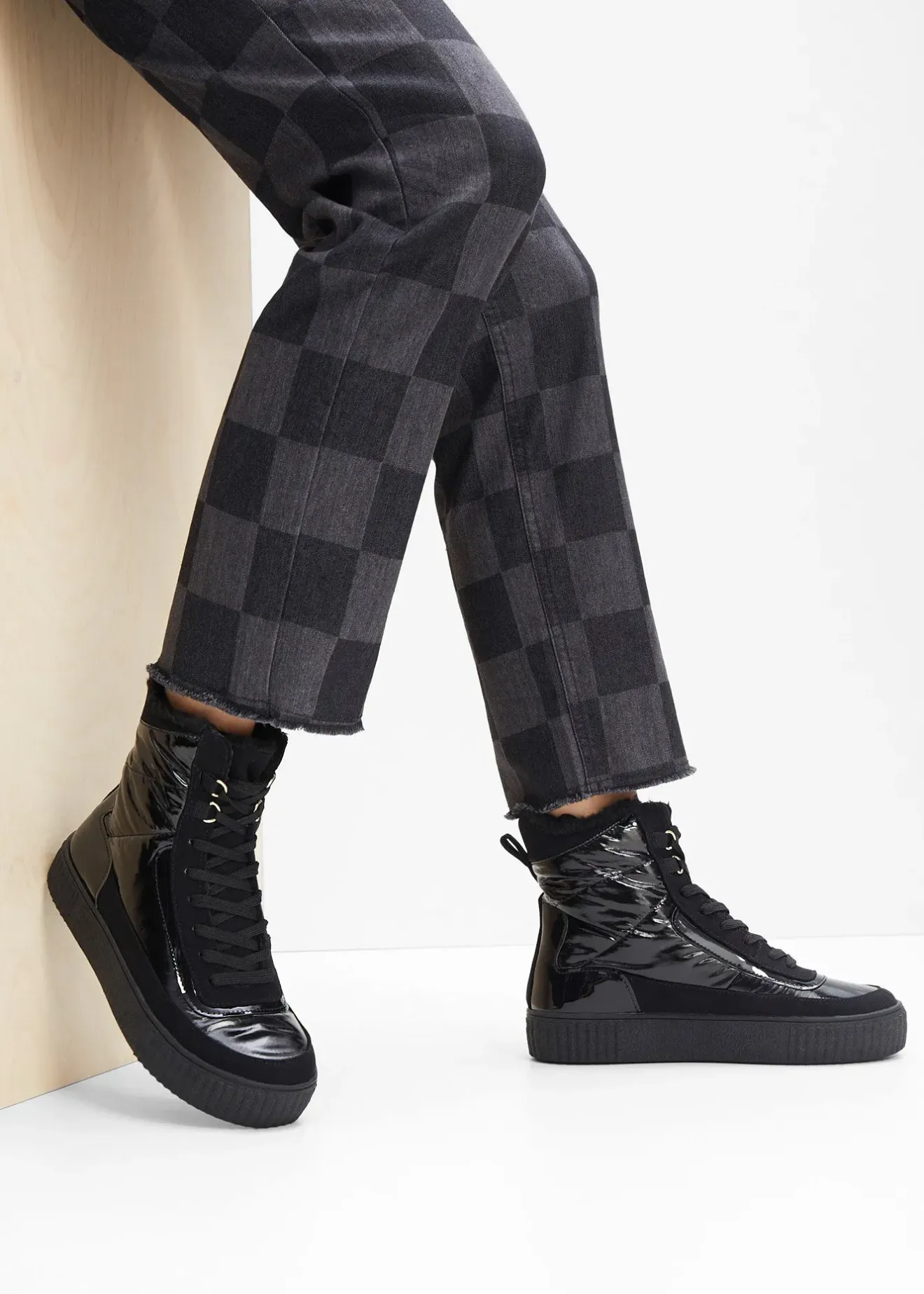 Femme bonprix Chaussures D'Hiver Fourrées|Chaussures Confort|Boots fourrées à lacets