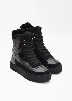 Femme bonprix Chaussures D'Hiver Fourrées|Chaussures Confort|Boots fourrées à lacets