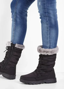 bonprix Bottes à lacets|Femme Chaussures D'Hiver Fourrées|Chaussures Confort