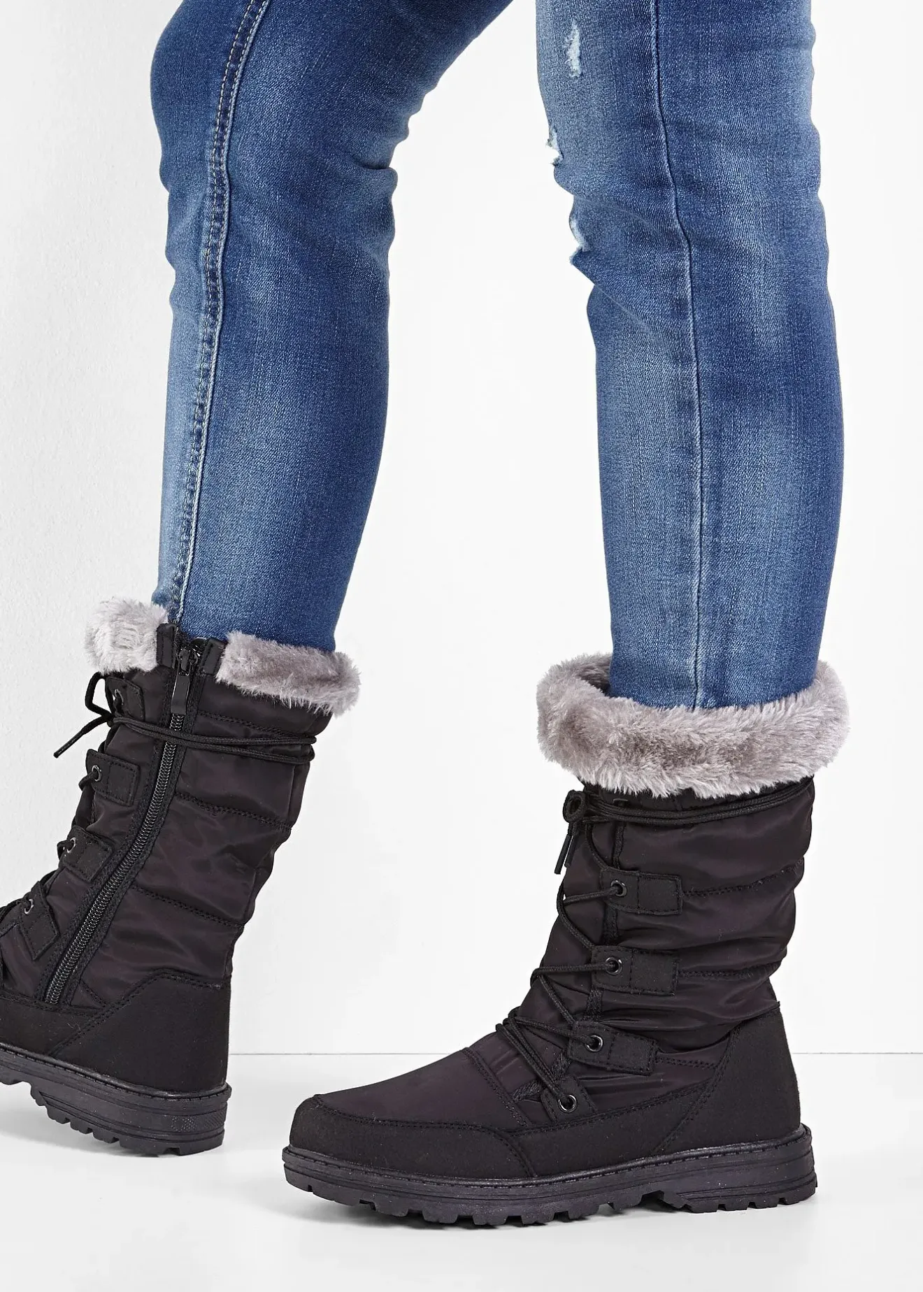 bonprix Bottes à lacets|Femme Chaussures D'Hiver Fourrées|Chaussures Confort