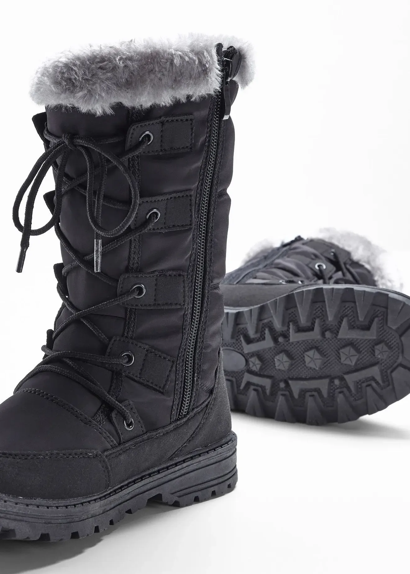 bonprix Bottes à lacets|Femme Chaussures D'Hiver Fourrées|Chaussures Confort