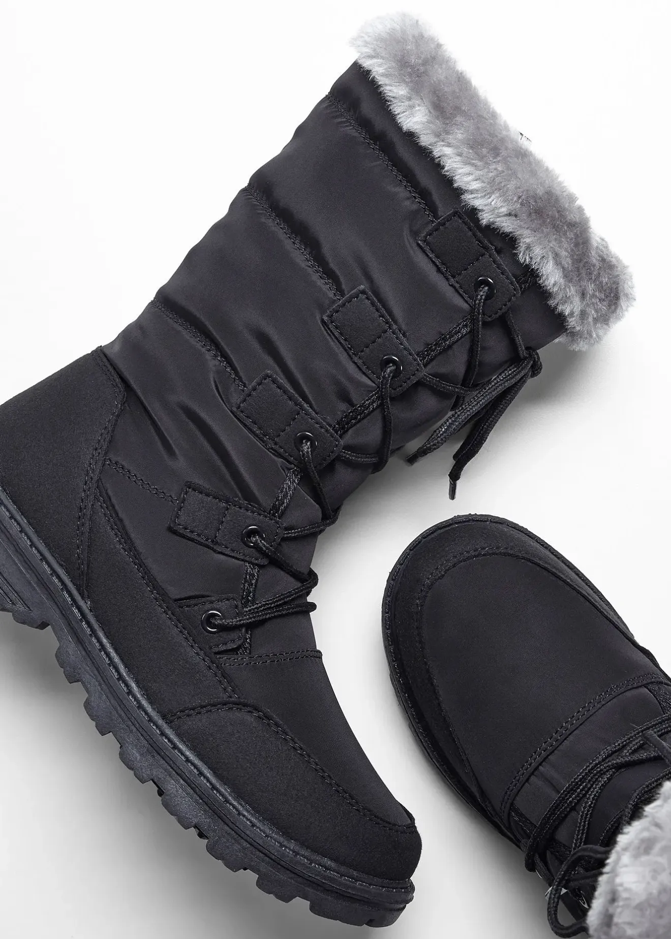 bonprix Bottes à lacets|Femme Chaussures D'Hiver Fourrées|Chaussures Confort