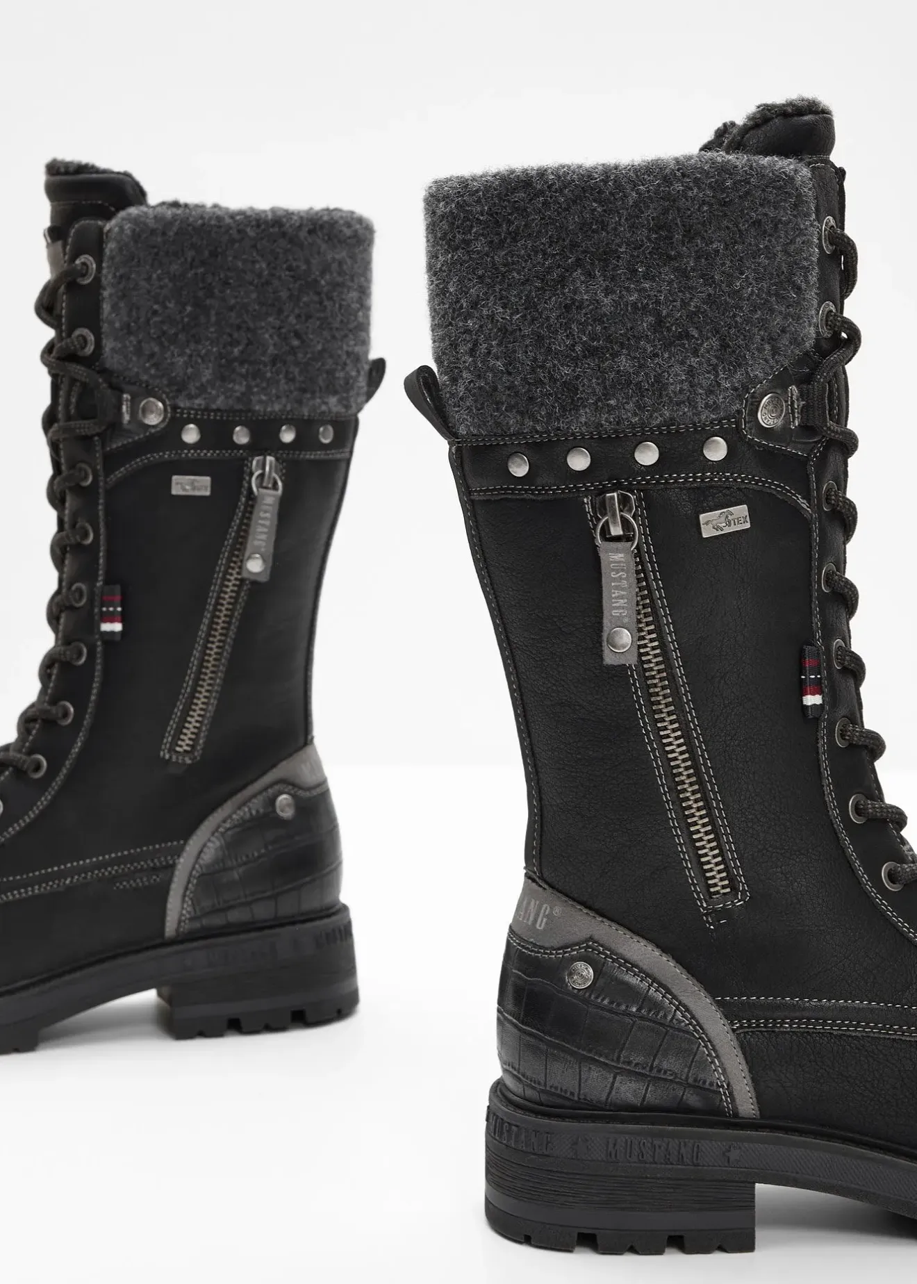 Femme Mustang Chaussures D'Hiver Fourrées|Marques|Bottes à lacets
