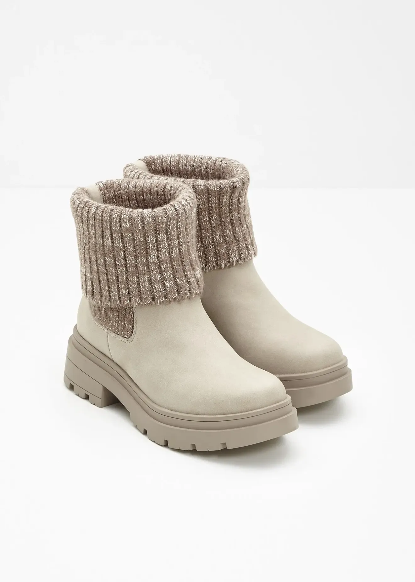 bonprix Bottines Chelsea à empiècement maille|Femme Chaussures D'Hiver Fourrées|Boots