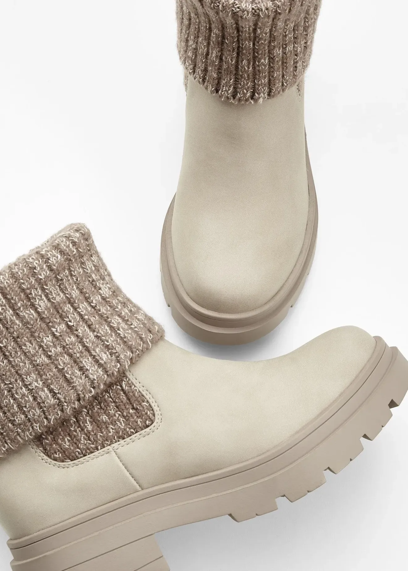 bonprix Bottines Chelsea à empiècement maille|Femme Chaussures D'Hiver Fourrées|Boots