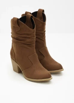 Femme bonprix Bottines|Bottines western à fronces