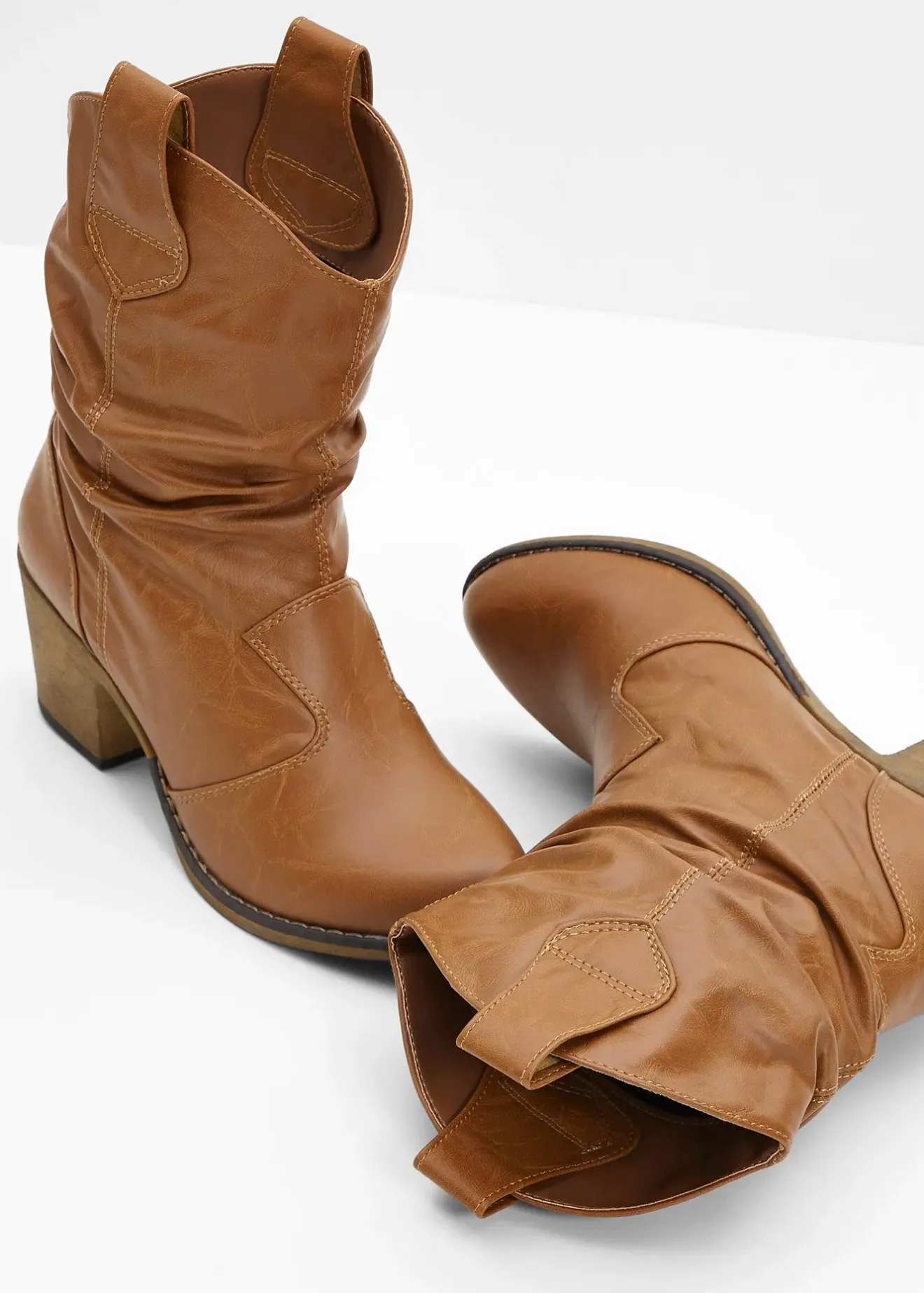bonprix Bottines western à fronces|Femme Bottines
