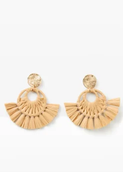 bonprix Boucles d’oreille aspect paille|Femme Bijoux