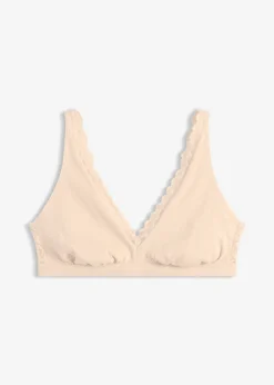 bonprix Brassière côtelée avec coton et dentelle|Femme Lingerie Coton|Soutiens-Gorge