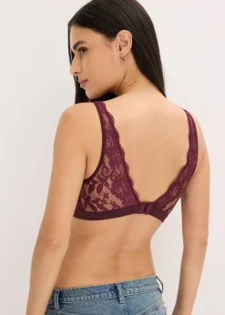 Femme bonprix Lingerie Coton|Soutiens-Gorge|Brassière côtelée avec coton et dentelle