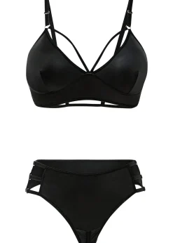 bonprix Brassière et string ouvert avec empiècement wetlook (ens. 2 pces)|Femme Lingerie Érotique|Soutiens-Gorge