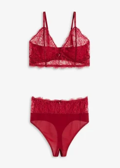 Femme bonprix Lingerie Érotique|Brassière et string taille haute ouvert (ens. 2 pces)