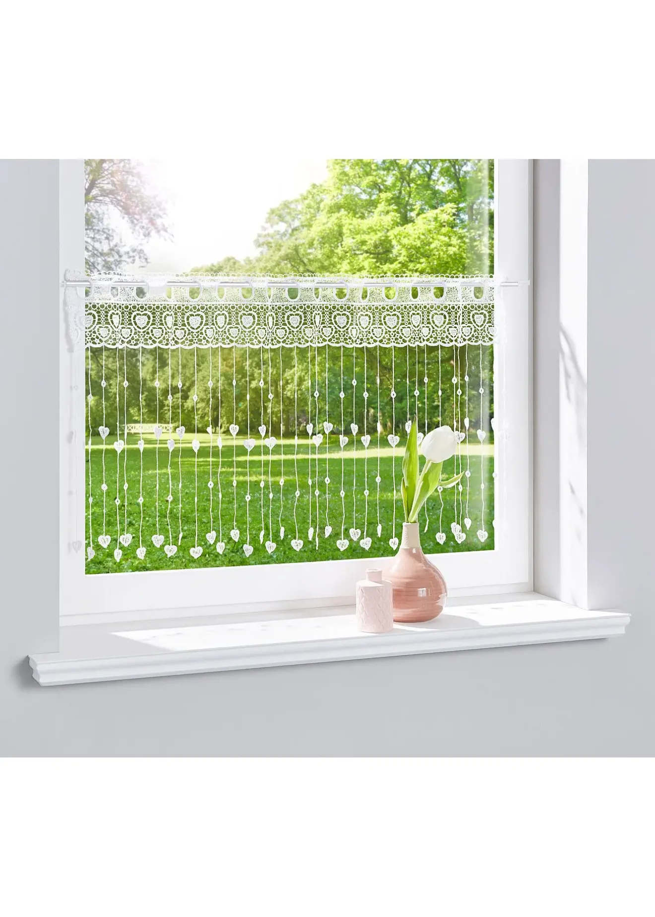 bonprix Brise-bise à fils avec cœurs| Vitrages/Brise-Bise