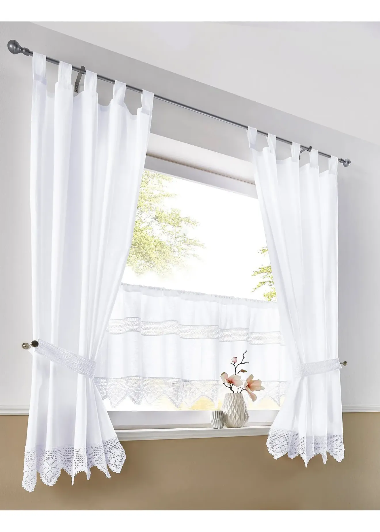 bonprix Brise-bise avec bordure crochetée| Vitrages/Brise-Bise