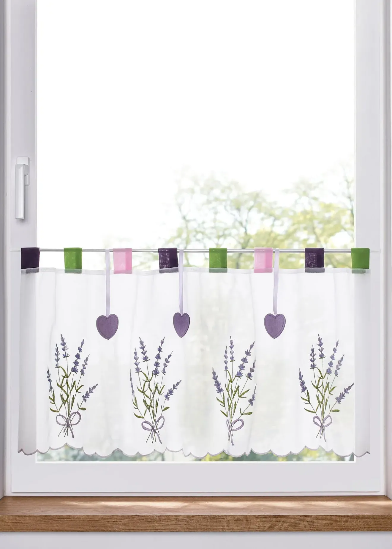 bonprix Vitrages/Brise-Bise|Rideaux & Stores|Brise-bise avec broderie lavande