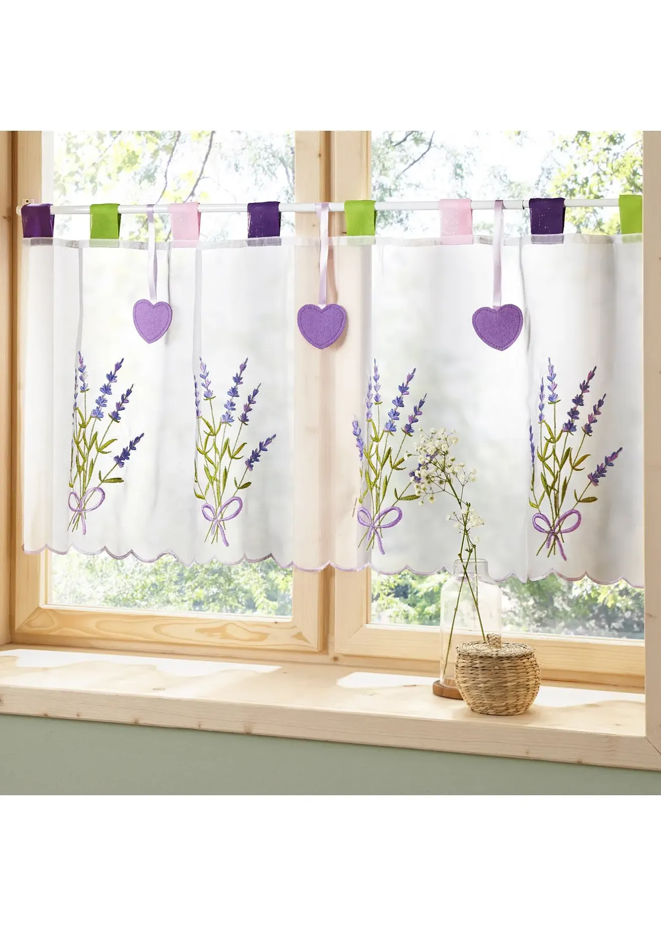 bonprix Vitrages/Brise-Bise|Rideaux & Stores|Brise-bise avec broderie lavande