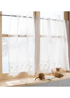 bonprix Brise-bise avec broderies anglaises et polyester recyclé| Vitrages/Brise-Bise