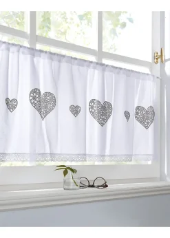 bonprix Brise-bise coton à imprimé cœur| Vitrages/Brise-Bise