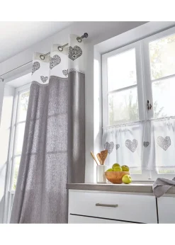 bonprix Brise-bise coton à imprimé cœur| Vitrages/Brise-Bise