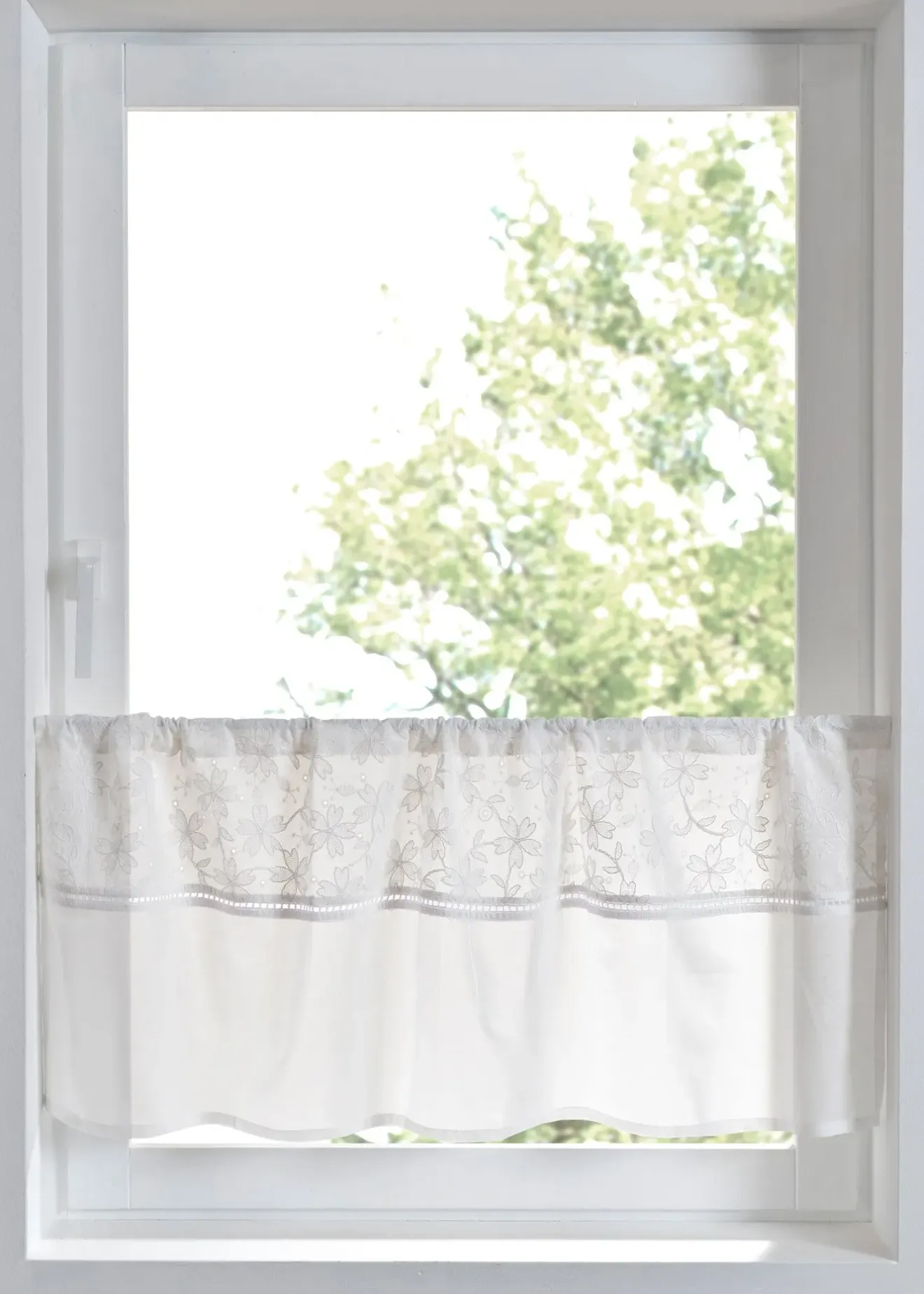 bonprix Brise-bise en coton avec broderies| Vitrages/Brise-Bise