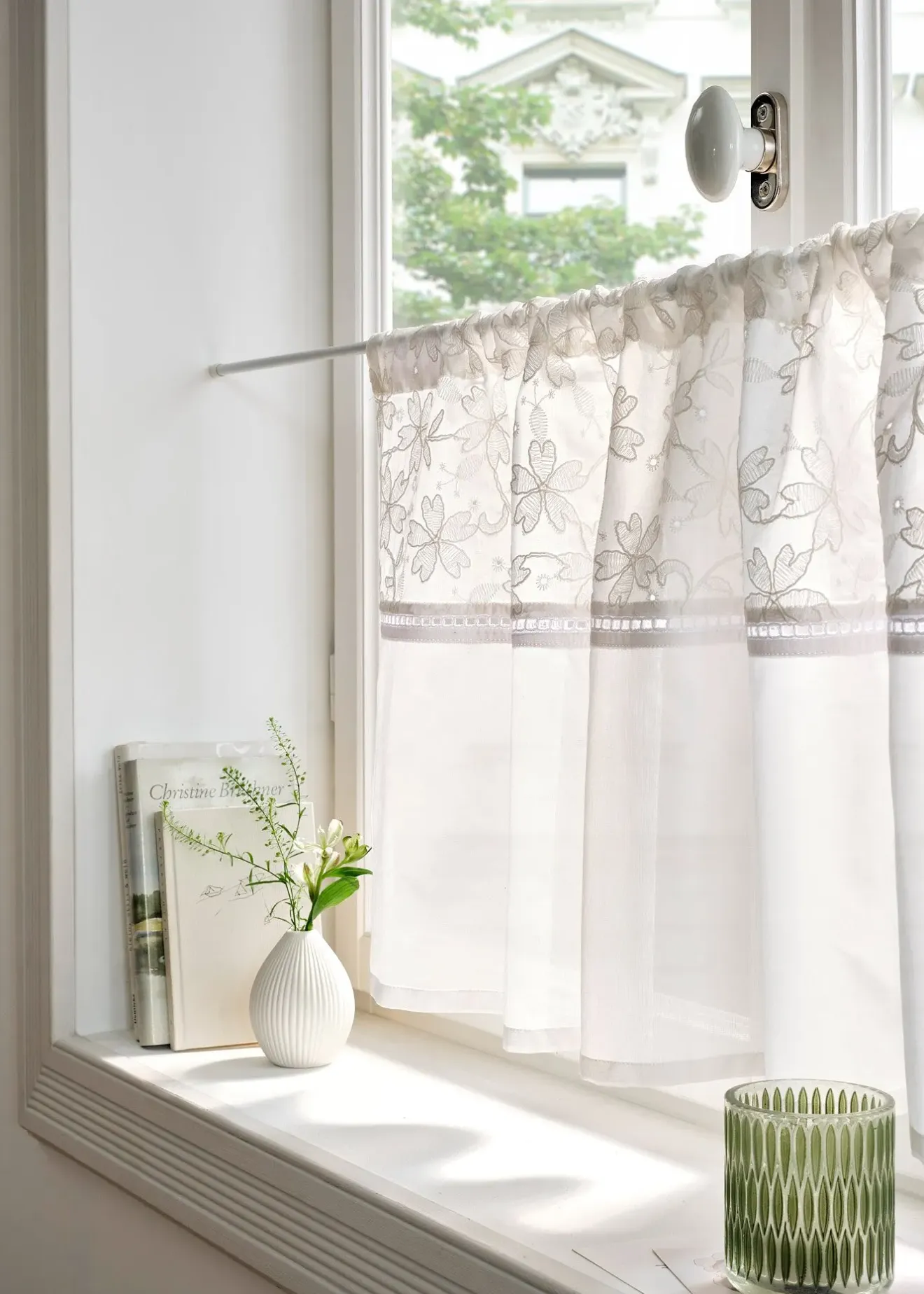 bonprix Brise-bise en coton avec broderies| Vitrages/Brise-Bise