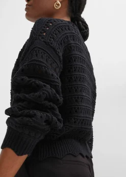 bonprix Cardigan ajouré 100% coton|Femme Maille|Pulls & Gilets