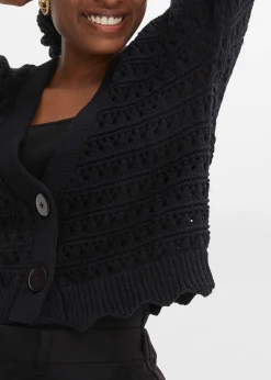 bonprix Cardigan ajouré 100% coton|Femme Maille|Pulls & Gilets