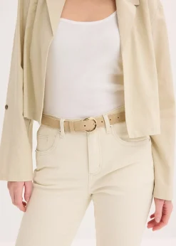 Femme bonprix Ceintures|Ceinture en cuir à boucle ronde