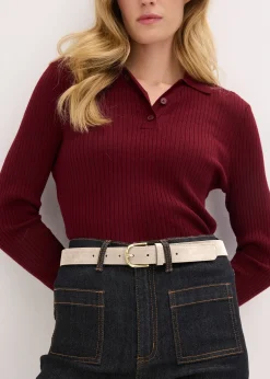 Femme bonprix Ceintures|Ceinture en cuir avec boucle brillante