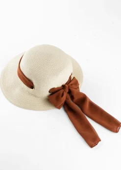 Femme bonprix Bonnets, Chapeaux & Co.|Vêtements De Plage|Chapeau de paille avec ruban