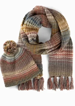 Femme bonprix Bonnets, Chapeaux & Co.|Écharpes & Foulards|Écharpe et bonnet (Ens. 2 pces.)