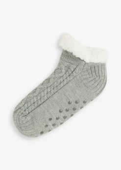bonprix Chaussettes douillettes en maille torsadée avec doublure peluche et semelle antiglisse|Femme Garçons·Collants|Garçons·Bas