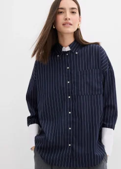 Femme bonprix Chemisiers|Chemise à rayures tennis, viscose mélangée