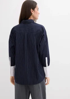 Femme bonprix Chemisiers|Chemise à rayures tennis, viscose mélangée