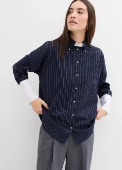 Femme bonprix Chemisiers|Chemise à rayures tennis, viscose mélangée