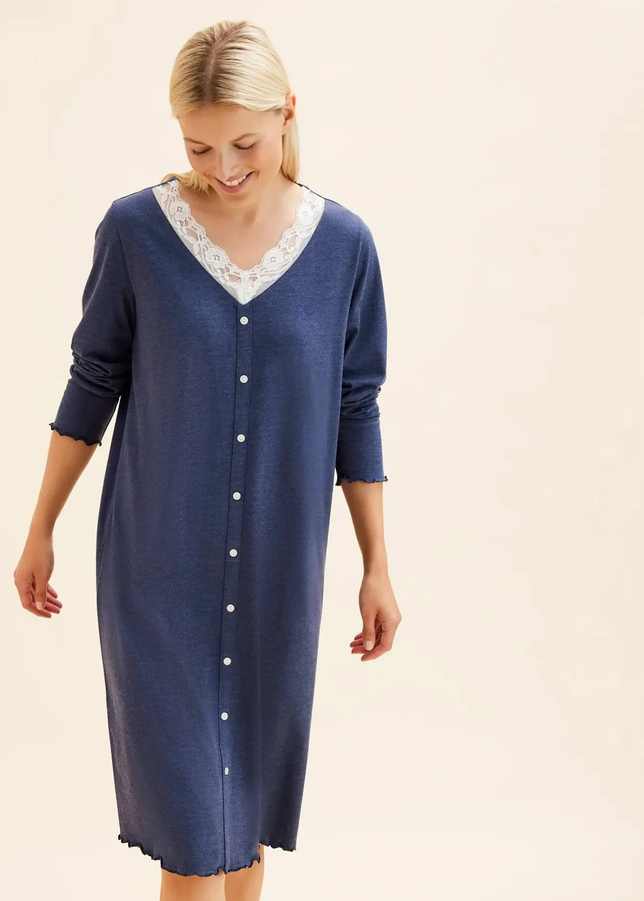 bonprix Chemise de nuit boutonnée|Femme Lingerie Nuit