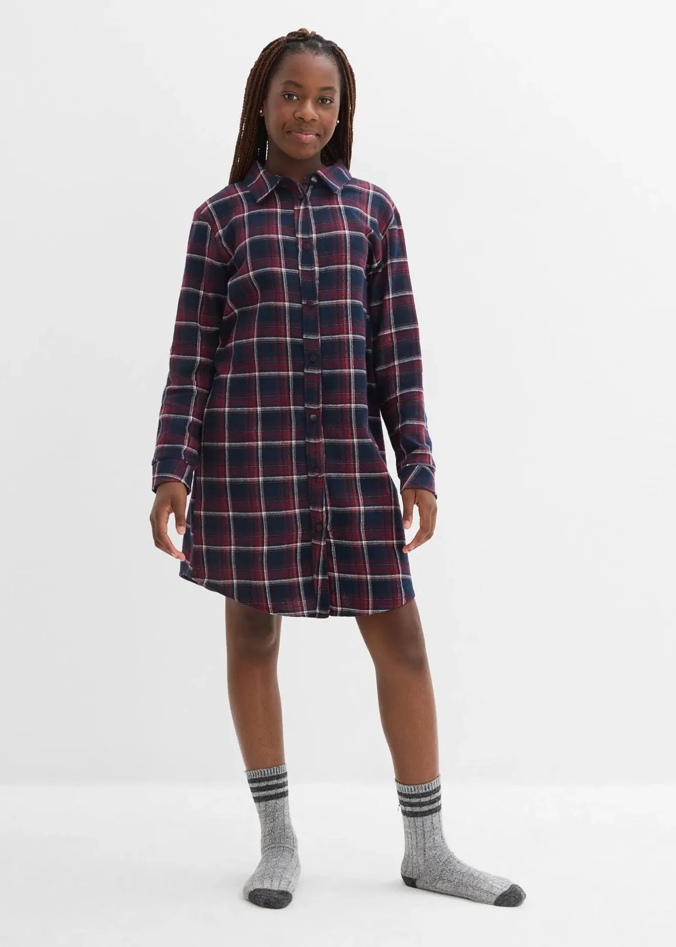bonprix Chemise de nuit boutonnée en flanelle douce|Enfant Vêtements Enfant