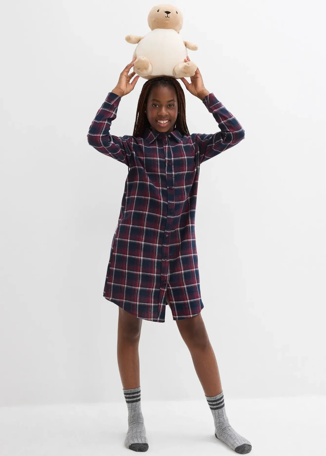 bonprix Chemise de nuit boutonnée en flanelle douce|Enfant Vêtements Enfant