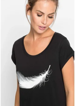 bonprix Chemise de nuit courte 100% coton|Femme Lingerie Nuit