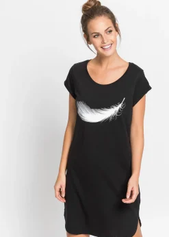 bonprix Chemise de nuit courte 100% coton|Femme Lingerie Nuit