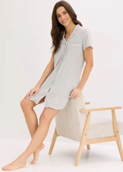 bonprix Chemise de nuit courte 100% coton|Femme Basiques|Lingerie Nuit