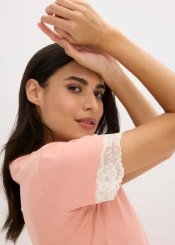 Femme bonprix Lingerie Nuit|Chemise de nuit courte avec dentelle