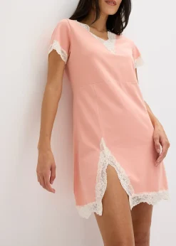 Femme bonprix Lingerie Nuit|Chemise de nuit courte avec dentelle