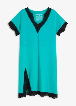 bonprix Chemise de nuit courte avec dentelle|Femme Lingerie Nuit