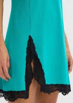 bonprix Chemise de nuit courte avec dentelle|Femme Lingerie Nuit