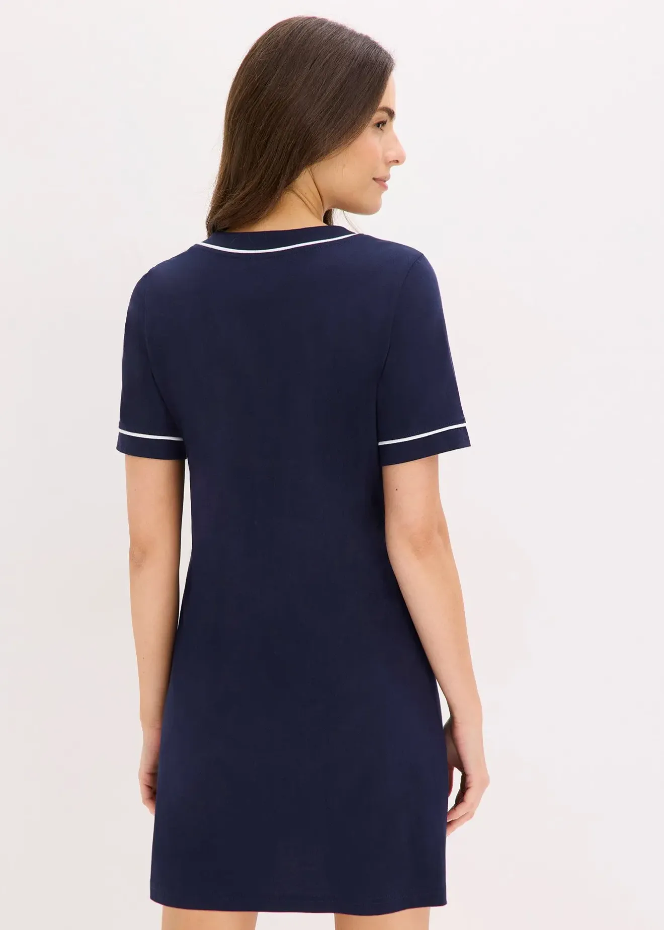 Femme bonprix Basiques|Lingerie Nuit|Chemise de nuit courte et boutonnée 100% coton